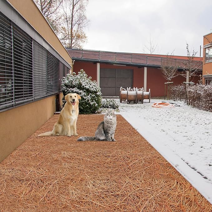 ZeeDix 3 Pack 31 x 80 x 0.28inches Thickened No-Slip Ice and Snow Carpet Mats- Natural Coconut Fiber Carpet for Garden, Front Door, Stairs, Porch Outdoor Safer Walking