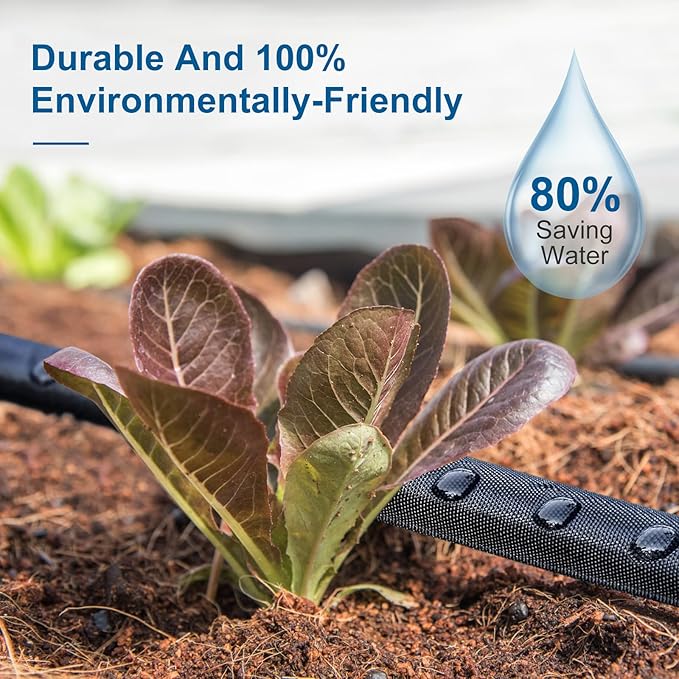 Flat Soaker Hose 15FT Lightweight and Flexible Irrigation Solution for Garden Beds, Flower Beds, and Lawns (15FT)