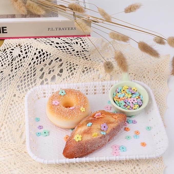 Flower Sprinkles Edible Flowers for Cake Decorating, Mix Sizes Confetti Baking Sugar for Cupcake, Cookie, Donut Dessert Decoration, Wedding Party Chirstmas Supplies