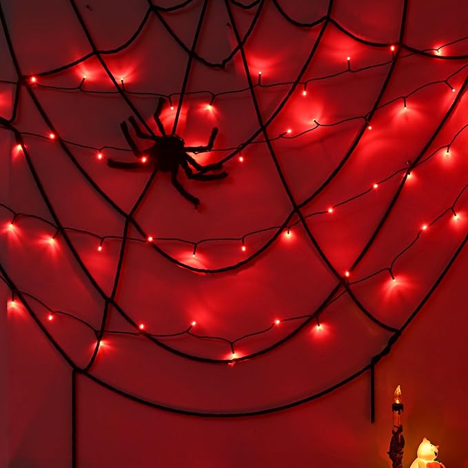 600 LED Halloween Lights, 216 FT Waterproof String Lights With 8 Lighting Modes for Outdoor Party, Yard, Garden Decoration (Red)