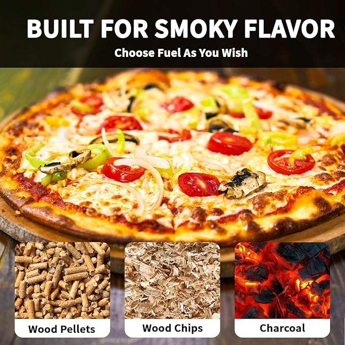 1112 Temp 11-inch Pizza Oven Rotating Pizza Stone 360 ℃ Outdoor Pizza Oven Wood Pizza Oven Outdoor Ovens For The Backyard