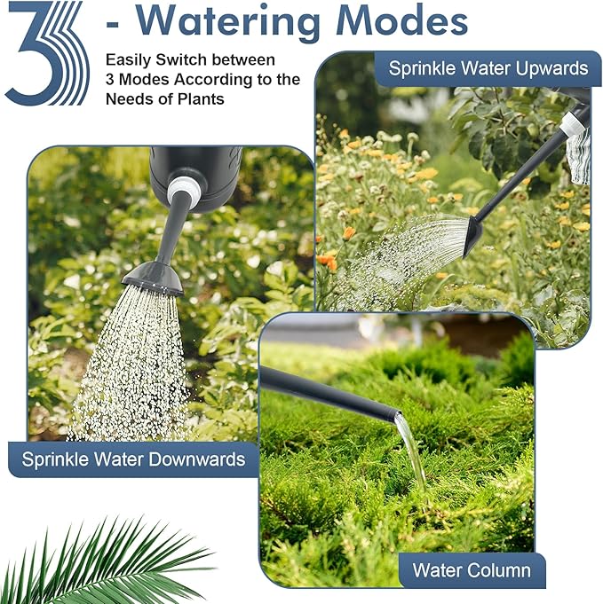 2 Gallon Watering Can for Outdoor Plants, Plant Watering Can with Removable Long Spout and Stainless Steel Sprinkler Head, Large Water Can for Garden Flowers Vegetables