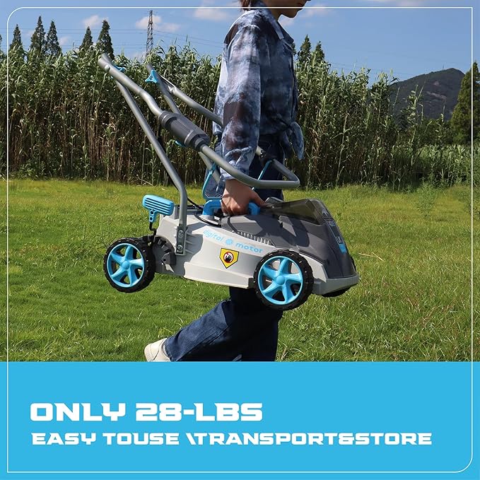 40V Cordless Lawn Mower with Brushless Motor - 13 Inch Lightweight 2-in-1 Push Mower, 5 Adjustable Cutting Heights, Low Noise & 40V Lithium-Ion Battery Included, Ideal for Small Yards