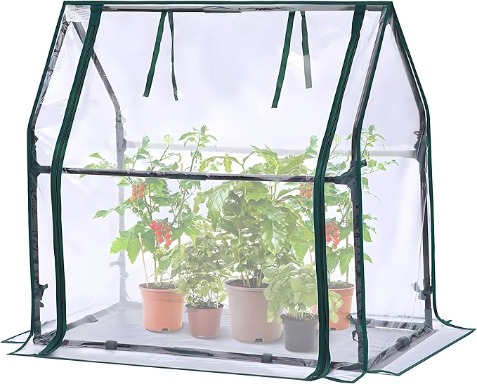 Mini Greenhouse for Indoor Outdoor: Ohuhu Tabletop Portable Green House with Waterproof Pad for Small Plants Nursery Germination, 36"x18"x33" Heavy-Duty Cover Tent Humidity Dome Seedling Accessory