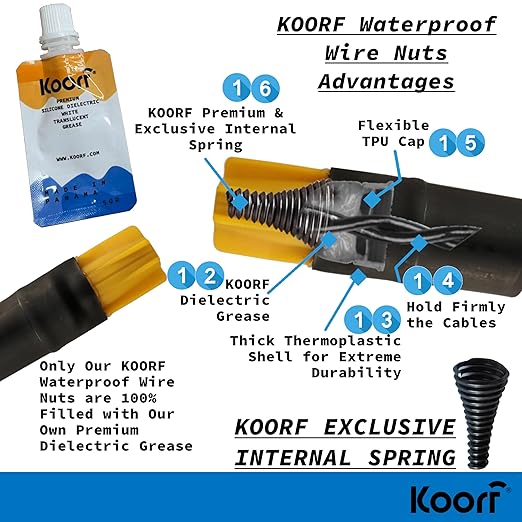UL Listed Waterproof Wire Connectors with Heat Shrink tubing for Outdoor Caps Sprinkler LED applicate in Wherever Corrosion Exists, Moisture (20, XLargeHeatShrinkable)