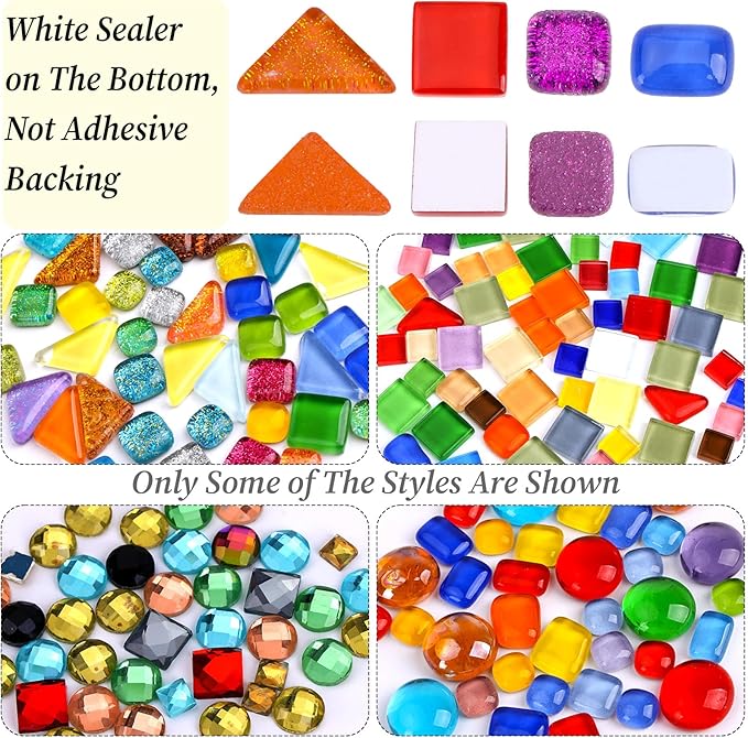 2400 Pcs Colorful Irregular Crystal Mosaic Tiles, 4.4lb Tiny Mosaic Tile DIY Hobbies Children Handmade Crystal Craft for Craft Bathroom Kitchen Home Decoration DIY Art Projects