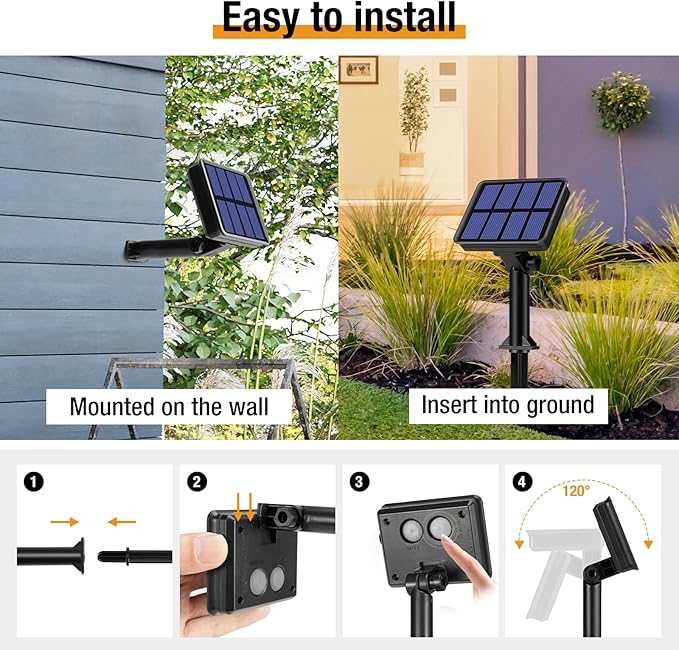 4 Pack Solar String Lights Outdoor - 320LED 132FT Solar Fairy Lights Outside Waterproof 8 Modes, Copper Wire Solar Powered Twinkling Lights for Tree Garden Patio Christmas Wedding Party Decorations