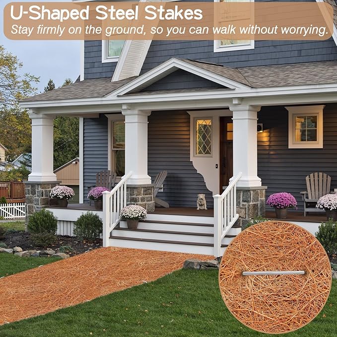 ZeeDix 3 Pack 31 x 80 x 0.28inches Thickened No-Slip Ice and Snow Carpet Mats- Natural Coconut Fiber Carpet for Garden, Front Door, Stairs, Porch Outdoor Safer Walking