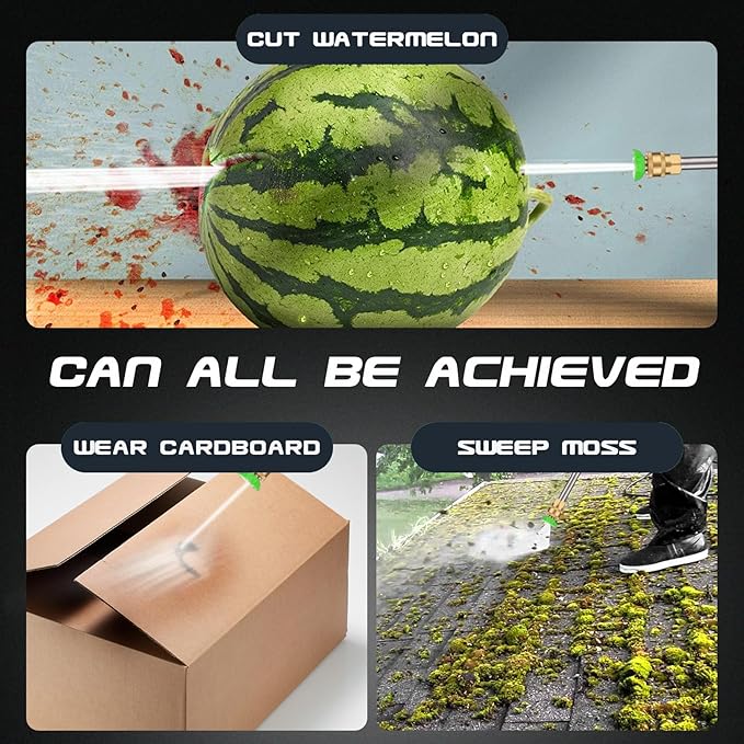 Professional 4200PSI 4GPM 196CC Gas Pressure Washer, Commercial Gas Power Washer with 5 Nozzles 25FT Hose Foam Bottle for Car Fence Driveway Yard (EPA/CARB/ETL Compliant), 2 Green Wheels