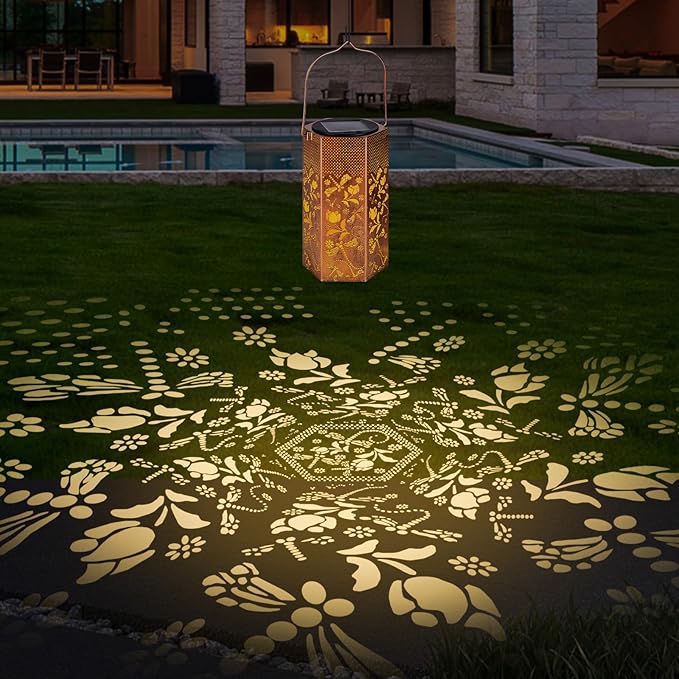 2 Pack Dragonfly Solar Lanterns Outdoor Waterproof - Birthday Gifts for Women, Men, Mom, Solar Lights Outdoor Hanging Garden Decor for Outside, Patio, Outdoor, Yard, Lawn, Balcony