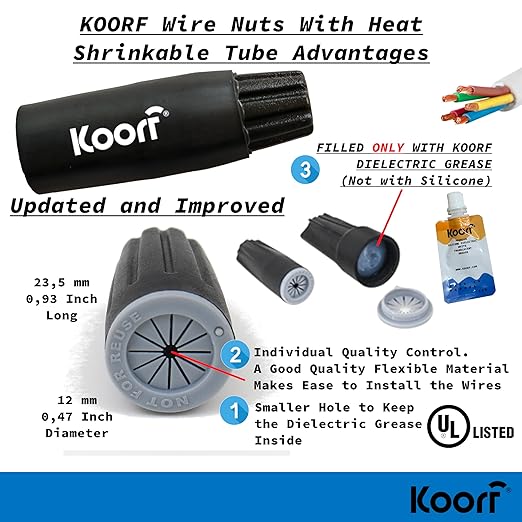 UL Listed Waterproof Wire Connectors with Heat Shrink tubing for Outdoor Caps Sprinkler LED applicate in Wherever Corrosion Exists, Moisture (25, SmallHeatShrinkable)