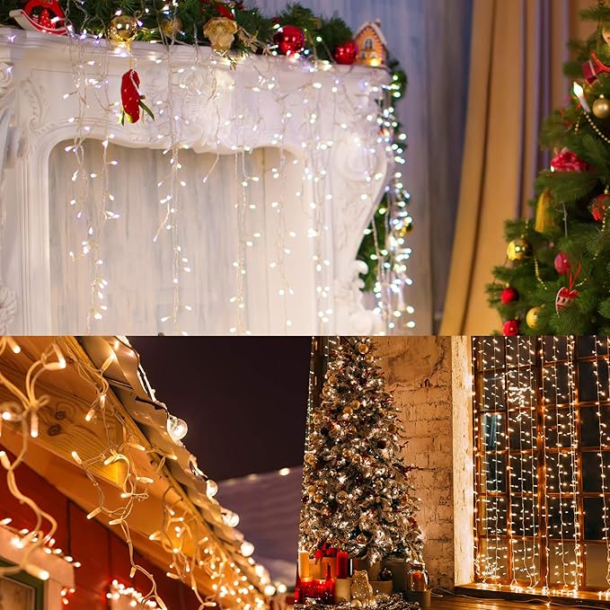 2 Pack 36ft 100 LED Battery Operated String Lights with Remote Timer Waterproof 8 Modes String Lights for Bedroom, Garden, Easter, Party, Christmas Indoor and Outdoor Decorations -Cool White