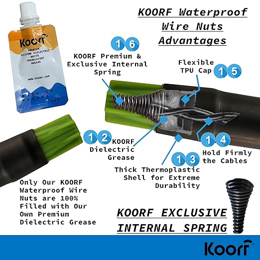 UL Listed Waterproof Wire Connectors with Heat Shrink tubing for Outdoor Caps Sprinkler LED applicate in Wherever Corrosion Exists, Moisture (20, LargeHeatShrinkable)