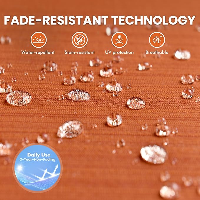 Outdoor Sectional Patio Furniture Set with Glowing Table,5 Pieces Wicker Conversation Sets L Shaped Couch Out Door Sofa Set Outside Furniture for Garden Deck Yard Porch,Orange Red