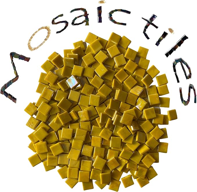 SMEIINIK 1.1lb Bulk Single Iridescent Color Mosaic Tiles for Crafts, Glass Pieces for Puzzles, Stained Glass for DIY, Making Supplies (WJ90-36)