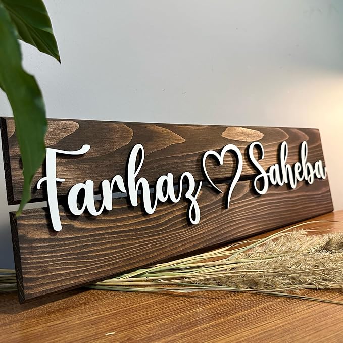 Personalized Wooden Couples Name Sign, Valentine's Day Gifts for Couples, Custom Engagement Gifts, Rustic Wall Decor, Wedding Gifts for Wife, 3D Pallet Sign
