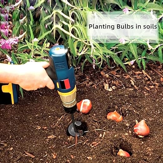 Auger Drill Bit for Planting 2x14.5'', Ground Soil Spiral Bit for 3/8" Hex Drive, Yard Auger for Bulbs, Hole Digger, Umbrella Holes, Bedding Digging Planter Tool