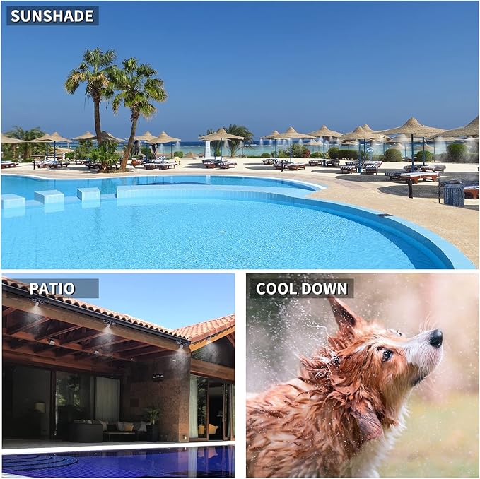 Fogland Misting Nozzles for Cooling System:20pcs Clogging-Prevent Cleanable Stainless Steel Mist Nozzles 0.024" Orifice 10/24 UNC for Patio Garden Trampoline