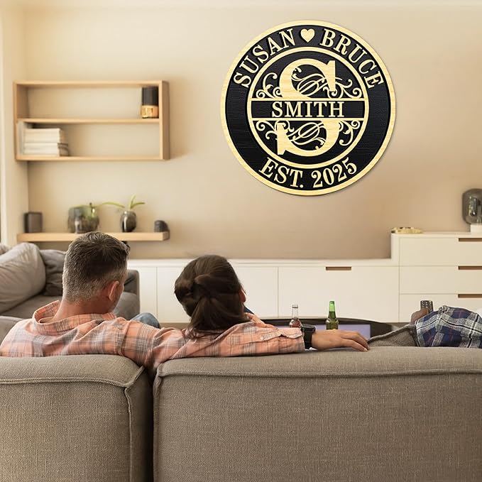 Personalized Christmas Gifts 2025 Custom Wedding Anniversary Sign Personalized Family Name Signs Monogram Wall Décor Best Housewarming Gifts