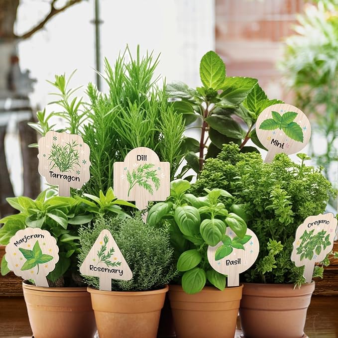 Plant Label Signs- 15PACK Herb Garden Markers, Plant Labels for Outdoor Garden Waterproof, Plant Tags with Names, Indoor Patio Tags for Succulent Flowers Greenery Seedling