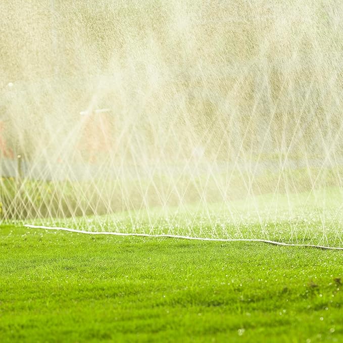 LINEX Sprinkler Soaker Hose 20 ft 2 pack for Garden, Watering Hose with Holes, High-Efficiency Sprinklers System for Lawn and Garden with Staples