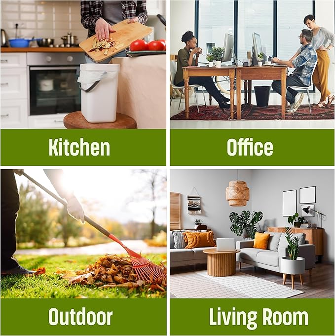 Compostable Garbage Bags | 8 Gallons, 50 Count, 28" x 21.6" | Waste Disposal bags for Kitchen | Plant-Based Starsealed Bags | Indoor & Outdoor | Food Scrap Waste Bags