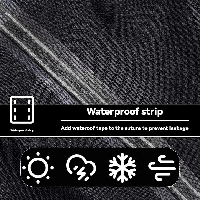 Outdoor Patio Square Table Cover 42 inch Black Heavy Duty Waterproof Cover for Square Slatted Tabletop