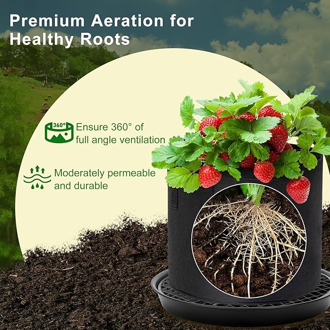 4-Pack Self-Watering Fabric Pot Base, Auto-Irrigation Water Delivery System for Plant Growth Bags, Automatic Watering Plant Saucer for Fabric Planters