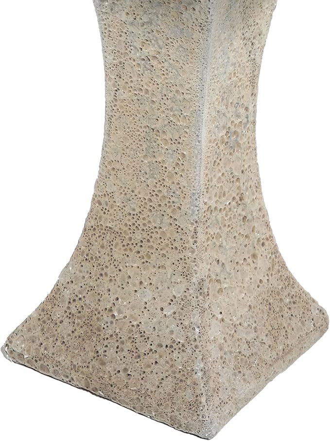 Sunnydaze Ceramic Bird Bath for Outside - 16" H - UV- and Frost-Resistant - Pedestal Bird Bath - Blue Glazed Bowl - White Lava Finish