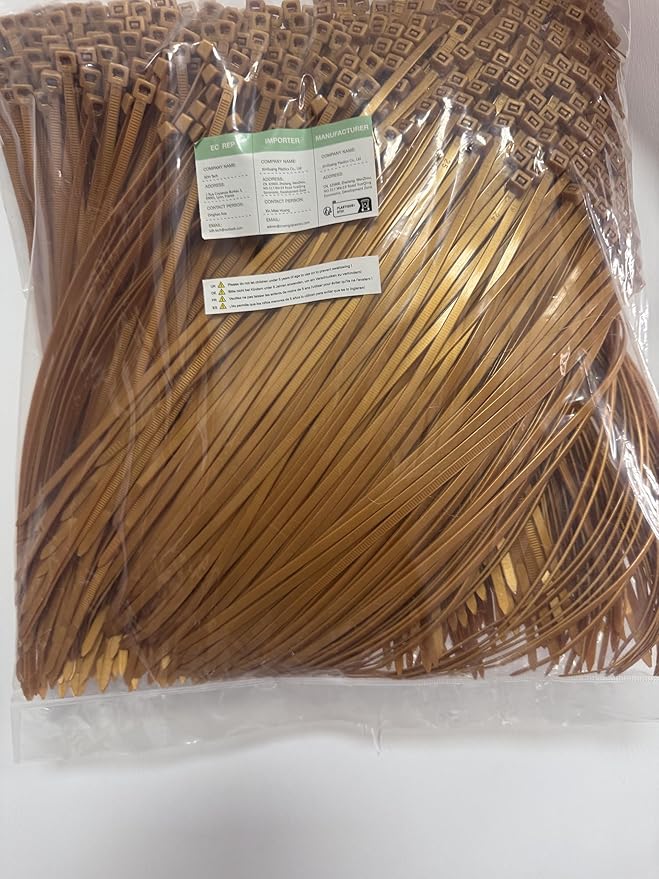 XINGO 1000 PCS Gold Zip Ties 12 Inch, 60 LBS Tensile Strength, Self-Locking Nylon Plastic Nylon PA66 Wire Ties for Indoor and Outdoor Use