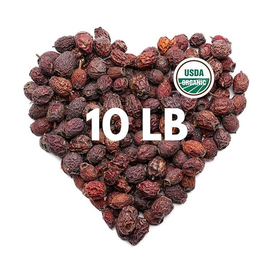 Super Large Value Pack 10 LB - Organic Hawthorn Berry Tea - Hawthorne Berries Organic - Healthy Circulation, Heart, Pressure Balance