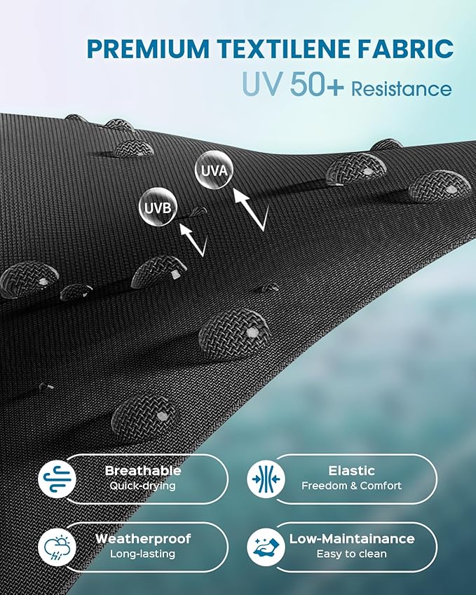 Chaise Lounge Outdoor, Foldable Aluminum Pool Lounge Chairs with 5 Positions Recliner - Free Assembly - Patio Chaise Lounge Chair for Poolside, Beach, Yard (Black)