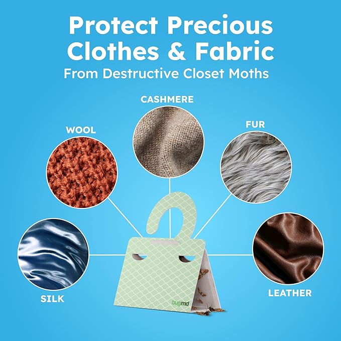 Clothes & Pantry Moth Traps (6 Count) – Sticky Glue Pheromone-Based Repellent for Closets, Cabinets & Wardrobes – Non-Toxic - Green