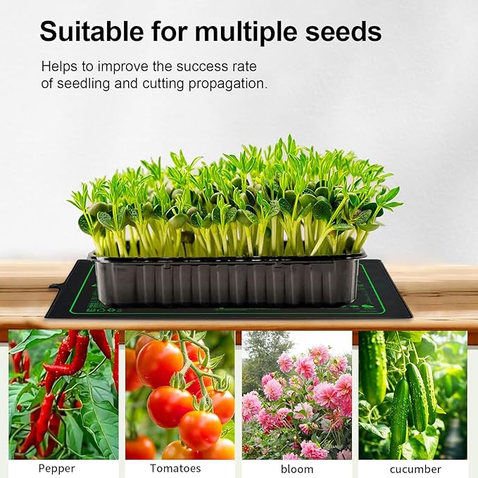 Upgrade 20"x20" Durable Waterproof Seedling Heat Mat with ETL Certified, Warm Hydroponic Heating Pad for Germination,Indoor Gardening,Brewing and Greenhouse