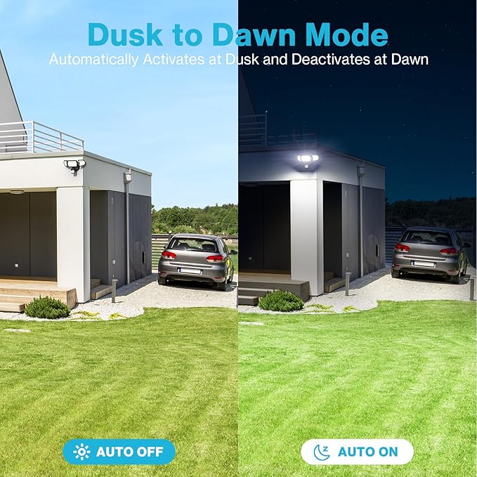 Olafus 100W LED Security Light Motion Sensor Outdoor Light, Motion Flood Light Dusk to Dawn, 9000LM Super Bright 6500K Exterior Motion Detector Floodlight for Garage Yard Porch Eave IP65, Black