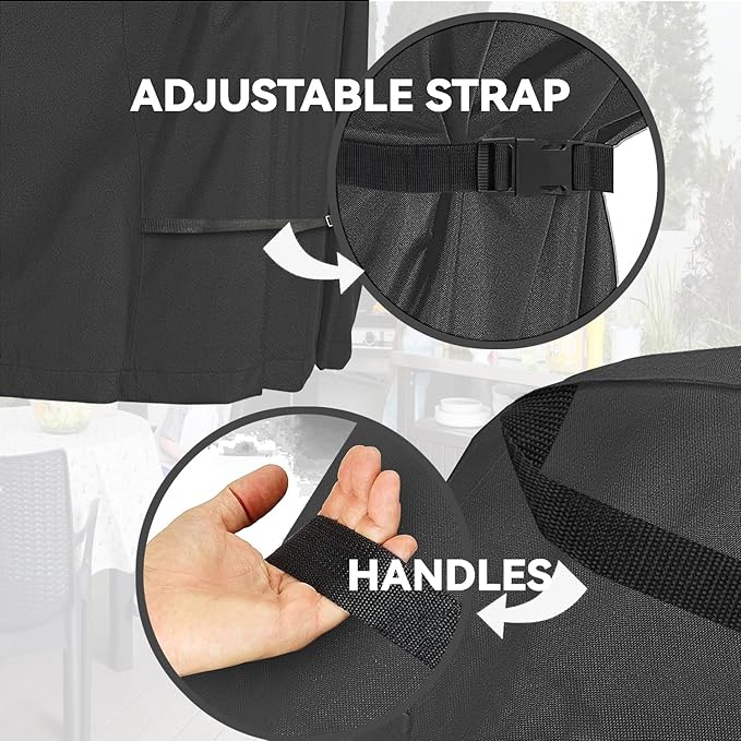 Patio Coffee Table Cover Black Heavy Duty Waterproof Cover 48" L x 26" W x 18" H for Rectangular Coffee Table