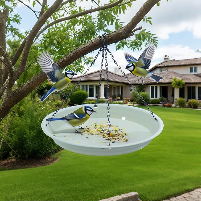 Bird Seed Catcher Tray Platforms 12" Bird Feeders Big Hanging Trays Platform can be Used for Most Feeders to Catch Dropped Seed and Shells for Outdoor Courtyard Gardens to Attract Birds (2PCS)