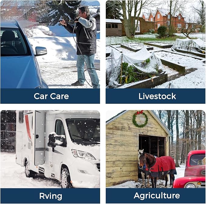 Giraffe Tools 25FT Heated RV Water Hose for Drinking with GFCI & Energy Saving Thermostat, 5/8-Inches Lead and BPA Free Heated Garden Hose Withstand Down to -20℉