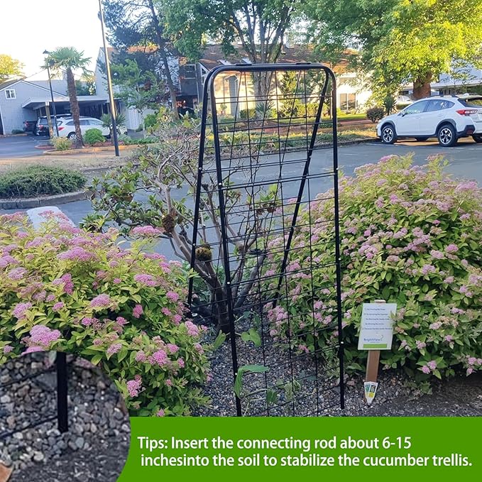 Heavy Duty 50"x17" Adjustable A-Frame Trellis for Climbing Plants – Rust-Proof Metal Garden Trellis with Dense Grid Design, Perfect for Raised Beds, Tomatoes, Cucumbers & Outdoor Vines (Green, 2 Pcs)