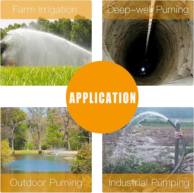 12V Deep Well Submersible Pump solar DC 250W Electric Powered Water Pump kits with 1" Outlet Screw Pump max.98ft Lift,396GPH Flow, for Irrigation Agricultural Garden Home