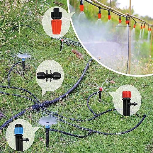 256FT Drip Irrigation System Kit, 163pc Automatic Garden Watering Misting System for Greenhouse, Yard, Lawn, Plant