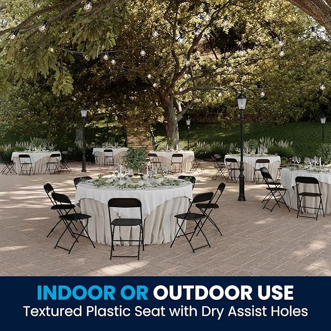 Flash Furniture Hercules Series Plastic Folding Chair - Black - 20 Pack 650LB Weight Capacity Comfortable Event Chair-Lightweight Folding Chair