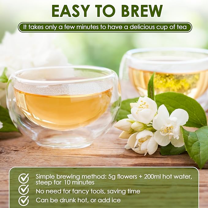 Nhat Anh Farm - Dried Jasmine Flowers - Pure Jasmine Buds 3.5oz(100g) Natural & Pure - Dried Jasmine Flowers Sugar/Caffeine/Gluten Free. Making Tea, Baking