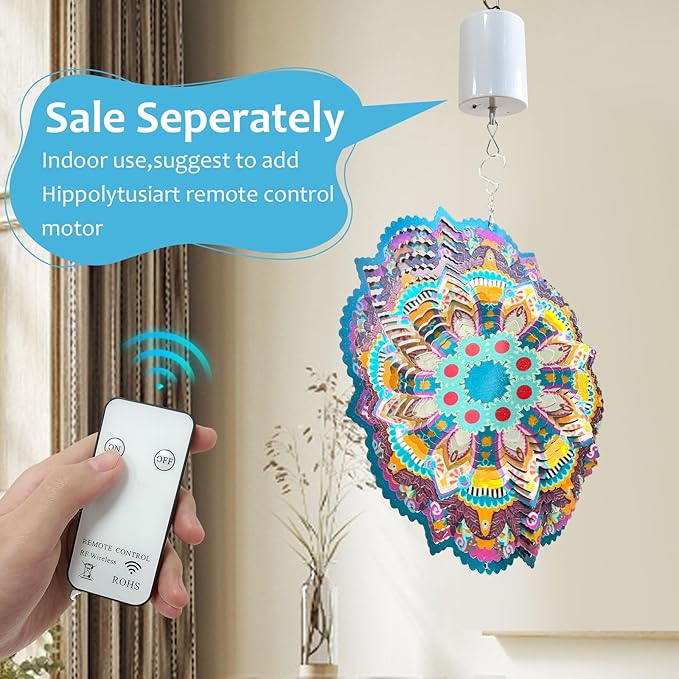 Wind Spinners Outdoor Mandala Lucky Eye,12In 3D Wind Spinner for Yard and Garden,Lucky Gifts for Women Mom Grandma Wife Father,Outdoor&Indoor Decorations Yard Art Christmas Ornament