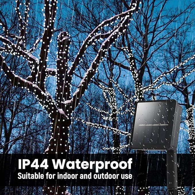Dailyart Solar String Lights Outdoor, 82ft Cool White Solar String Lights 200 Led Solar Fairy Lights for Outside Waterproof 8 Lighting Mode Solar Lights for Outside,Garden,Courtyards,Trees
