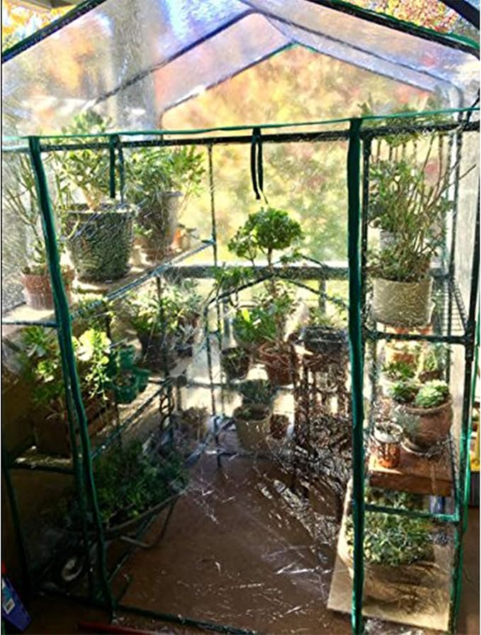 Home-Complete 514537FXW Walk-in Greenhouse-Indoor Outdoor with 8 Sturdy Shelves-Grow Plants, Seedlings, Herbs, or Flowers in Any Season-Gardening Rack, Green