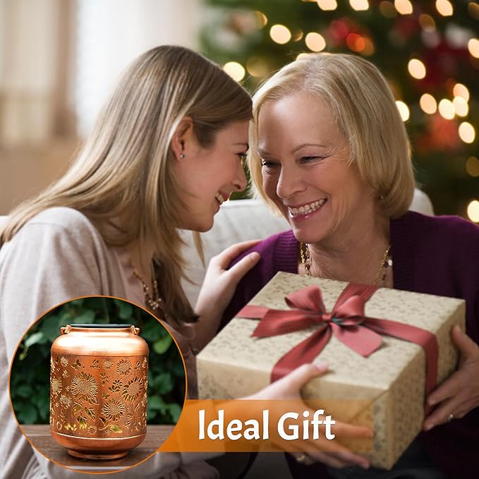 Solar Lanterns Outdoor Waterproof, Sunflower Gifts for Women Grandma Mom, Hanging Solar Lights for Backyard Porch Patio Table Yard Balcony Lawn Pathway, Mothers Day Gifts