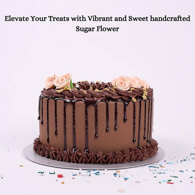 Confect Edible Flower -Blush Pink Edible Sugar Flowers | Edible Flower Cake Decorations | Perfect Floral Decorations for Desserts- Vegan, Gluten-Free, Dairy-Free, Palm Oil-Free - Pack of 12