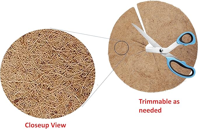 Deepthi 18-Inch Coco Coir Mulch Mats – Pack of 3 Natural Coconut Fiber Discs – Tree Ring Guards, Pot Covers, Sapling Root Protection, Weed Barrier, Moisture Retention for Garden & Potted Plants