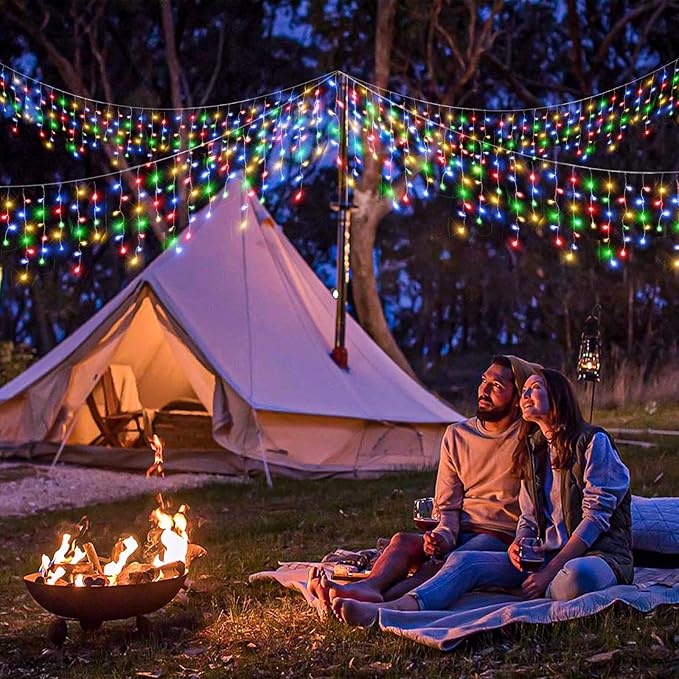 Christmas Icicle Lights Outdoor, 66ft 640 LED Icicle Lights for Outside with 8 Modes Timers, Waterproof Plug in Connectable String Light for Indoor Home Roof Yard Party Decorations, Multicolor